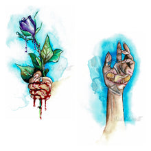 Load image into Gallery viewer, Duel set - The Grip Pt 1 &amp; Pt 2 - PRINT OF ORIGINAL WATERCOLOUR PIECE