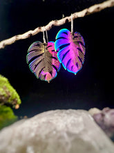 Load image into Gallery viewer, Rainbow Monstera Earrings