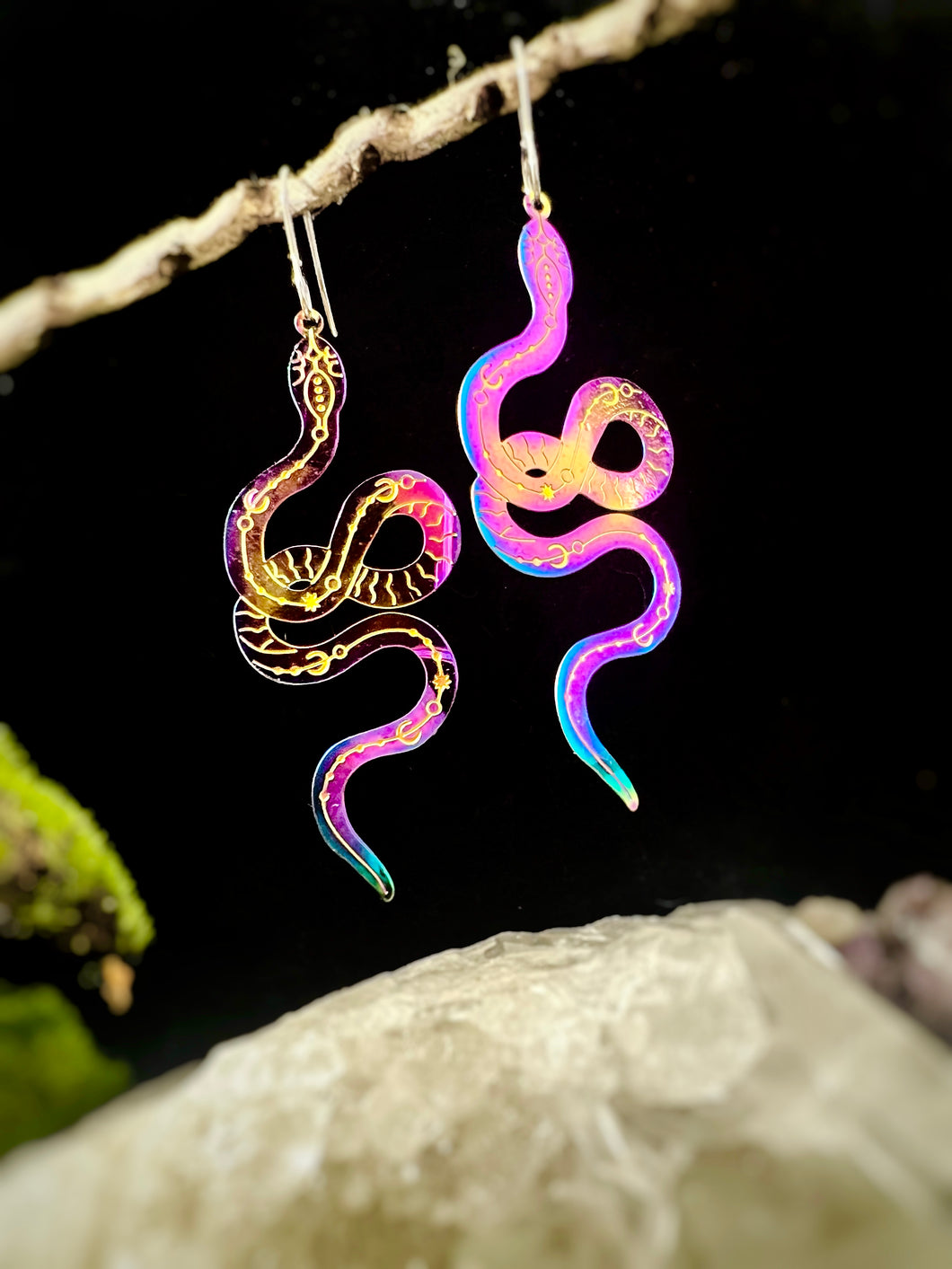 Rainbow Snake Earrings