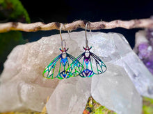 Load image into Gallery viewer, Rainbow Moth Earrings